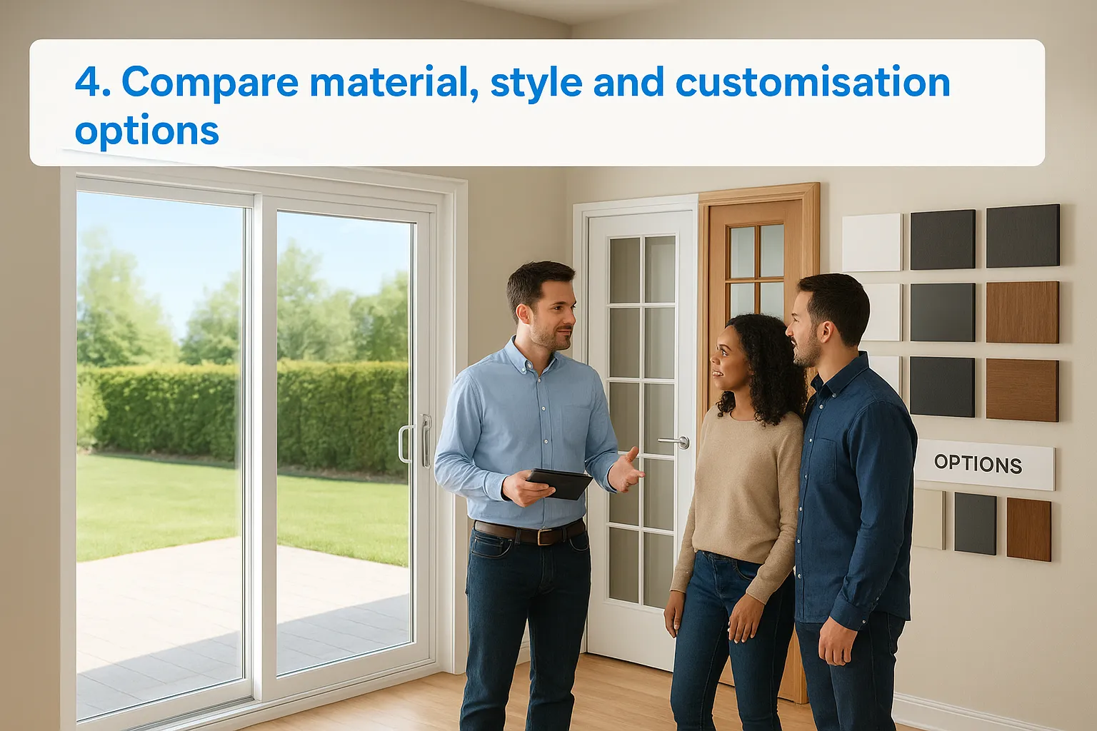 4. Compare material, style and customisation options