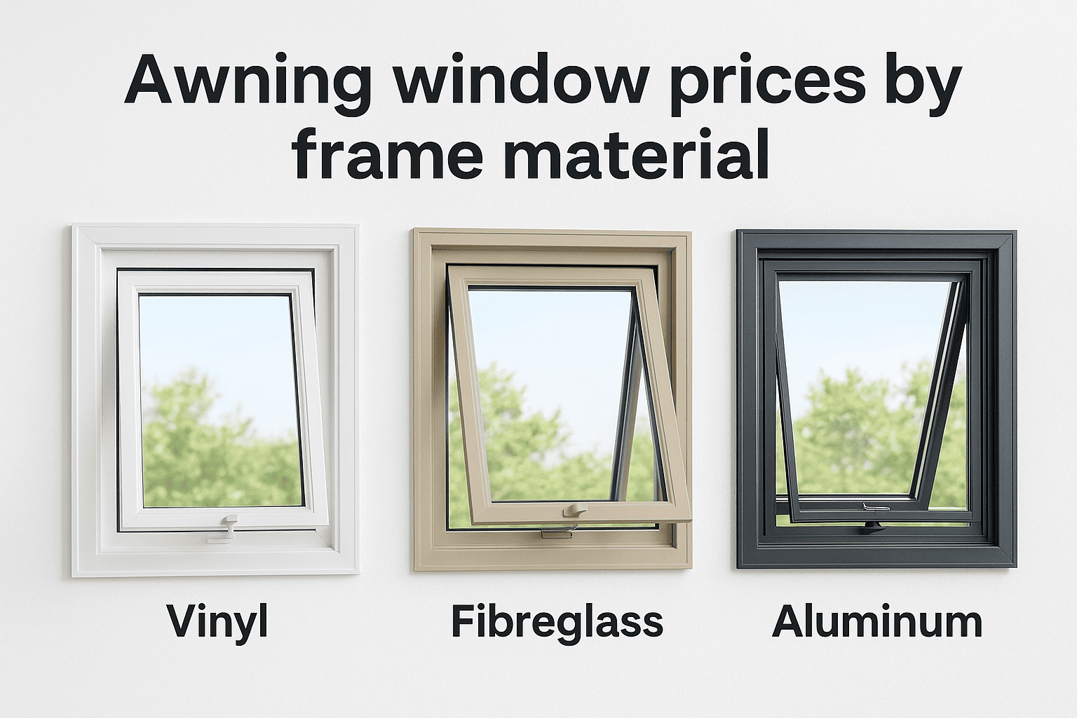 Awning window prices by frame material