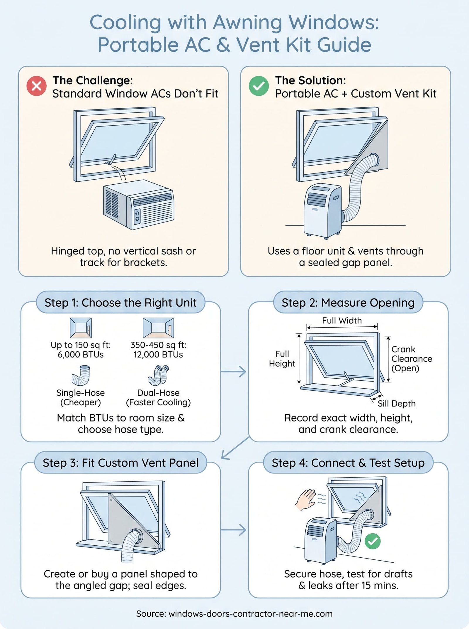 awning windows air conditioner infographic