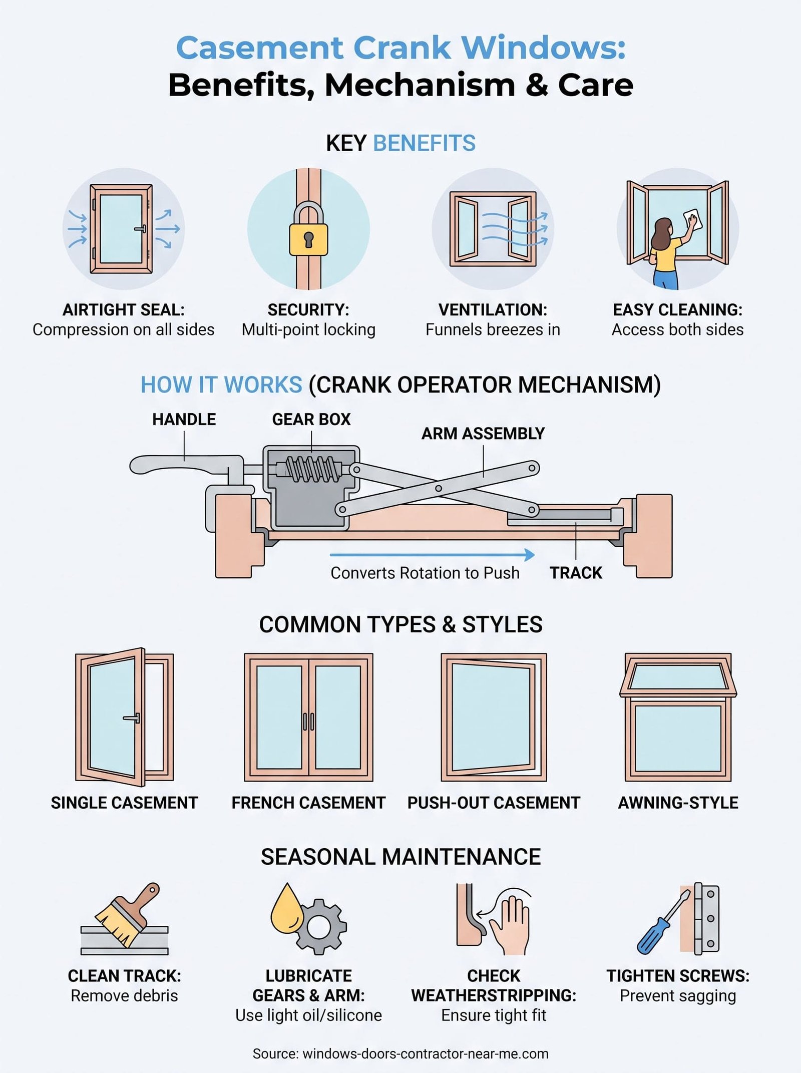 casement crank windows infographic