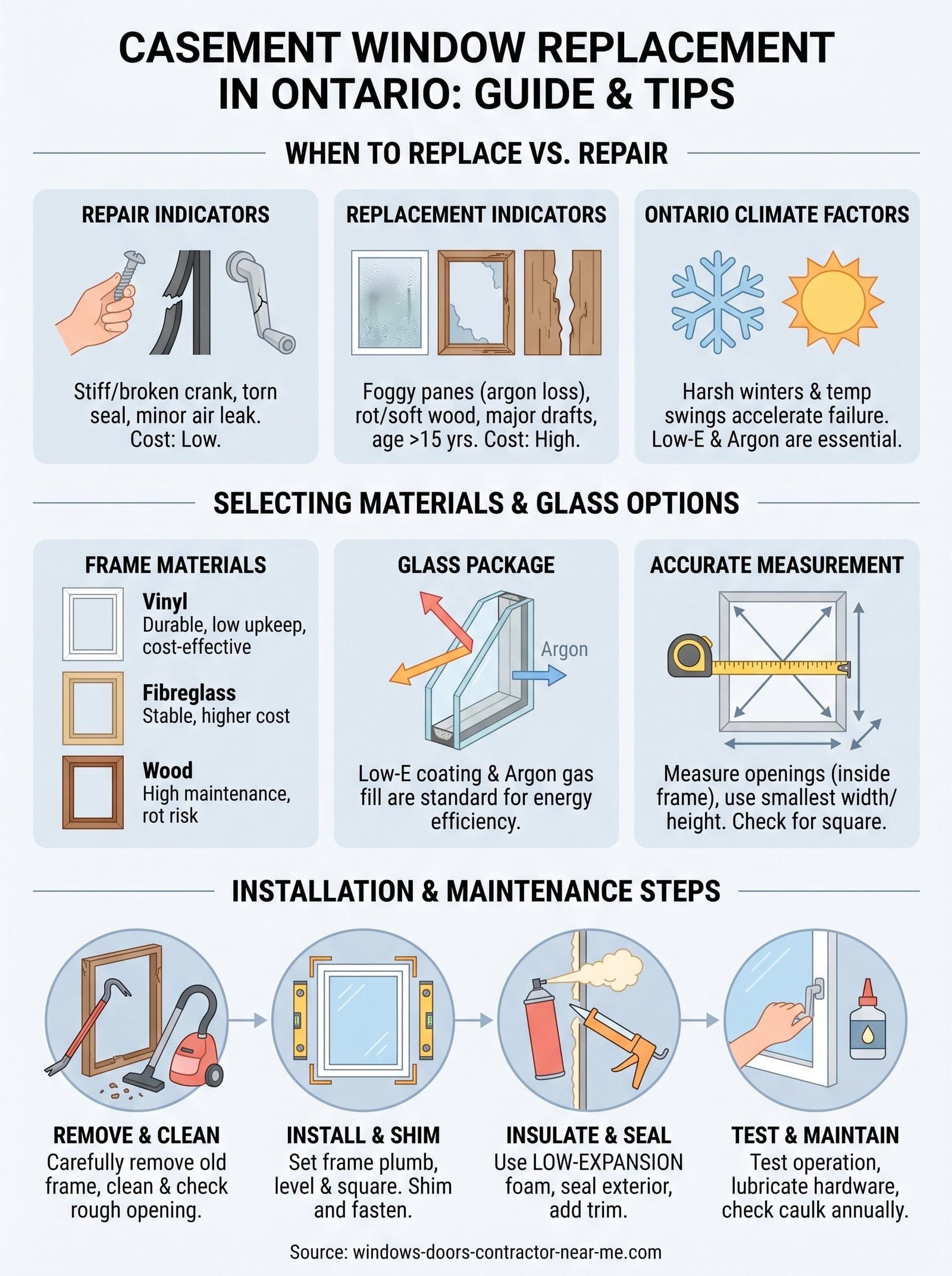 casement windows replacement infographic