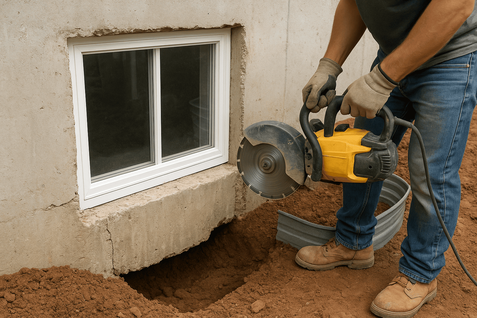 Concrete cutting and window well costs