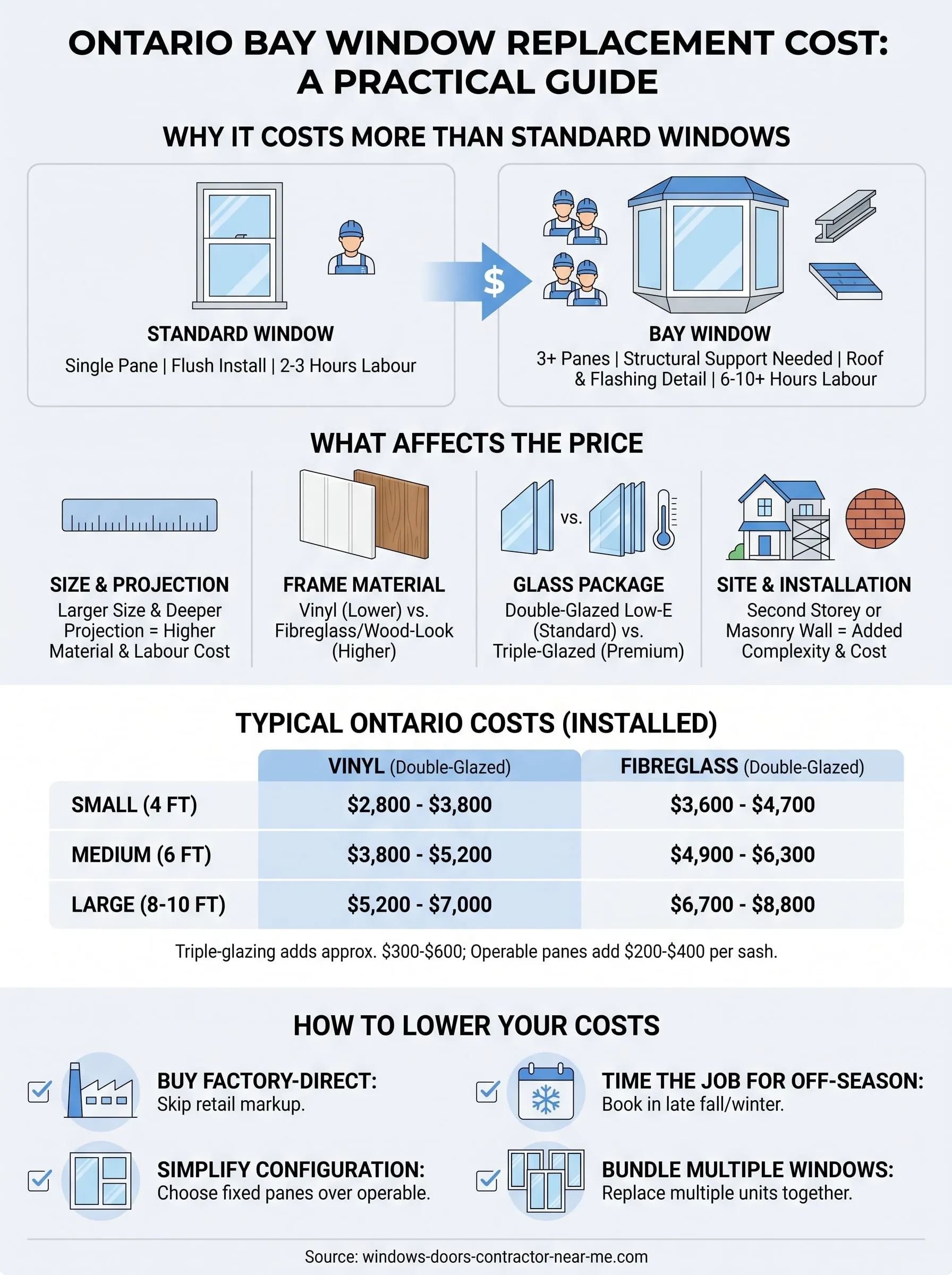 cost of bay window replacement infographic