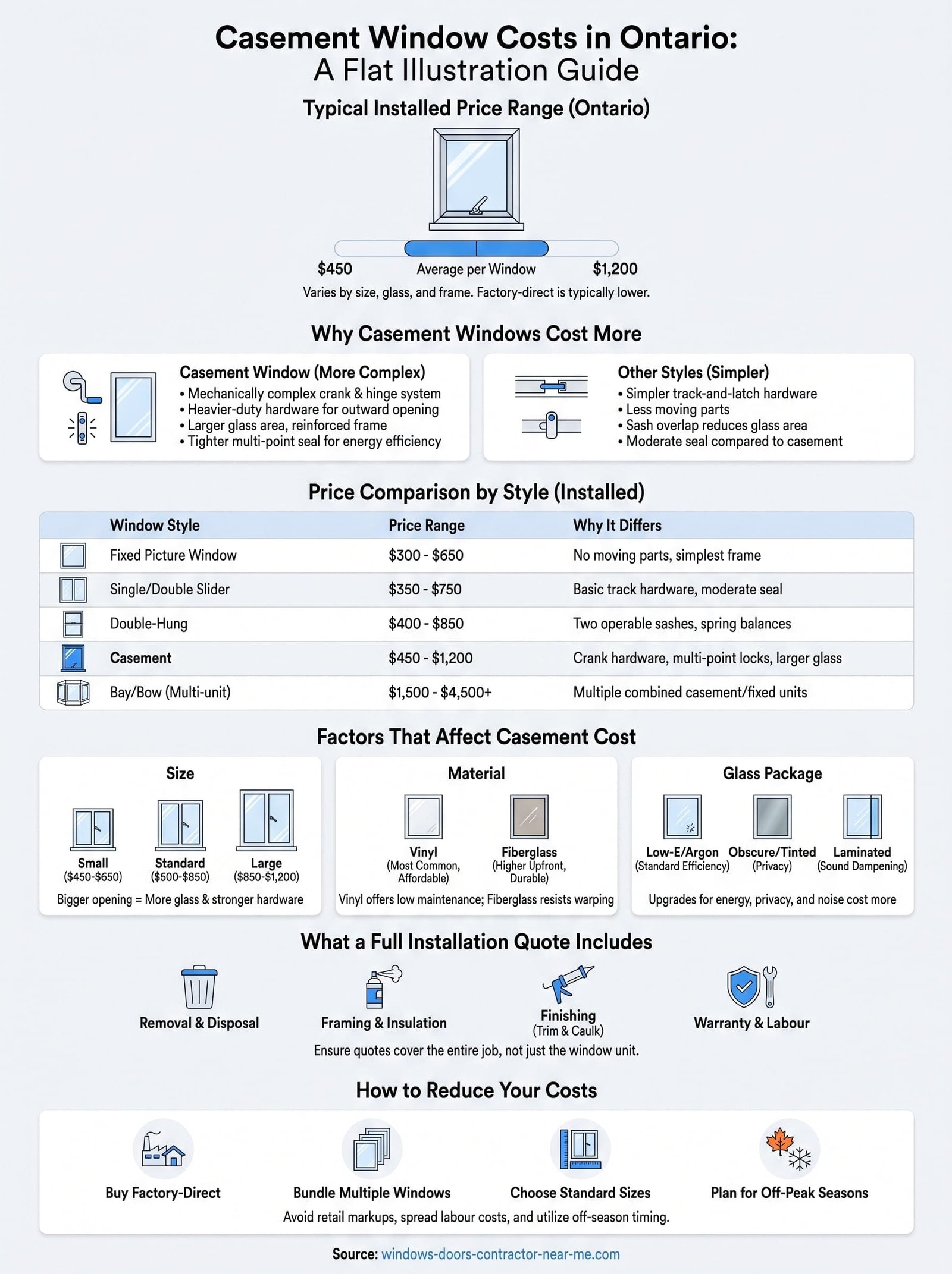 cost of casement windows infographic