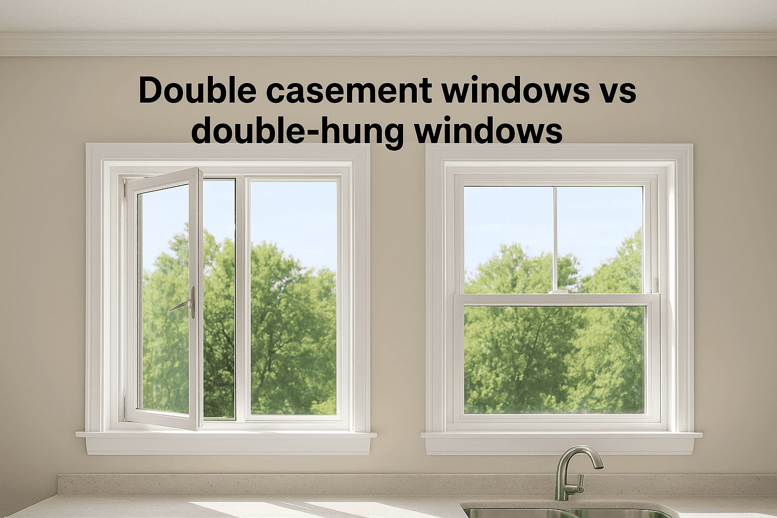 Double casement windows vs double-hung windows