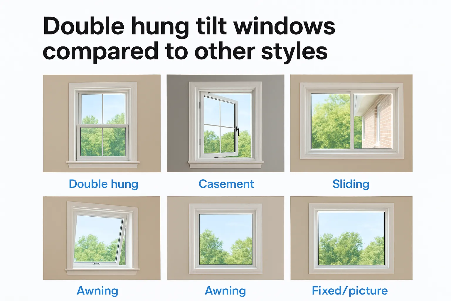 Double hung tilt windows compared to other styles