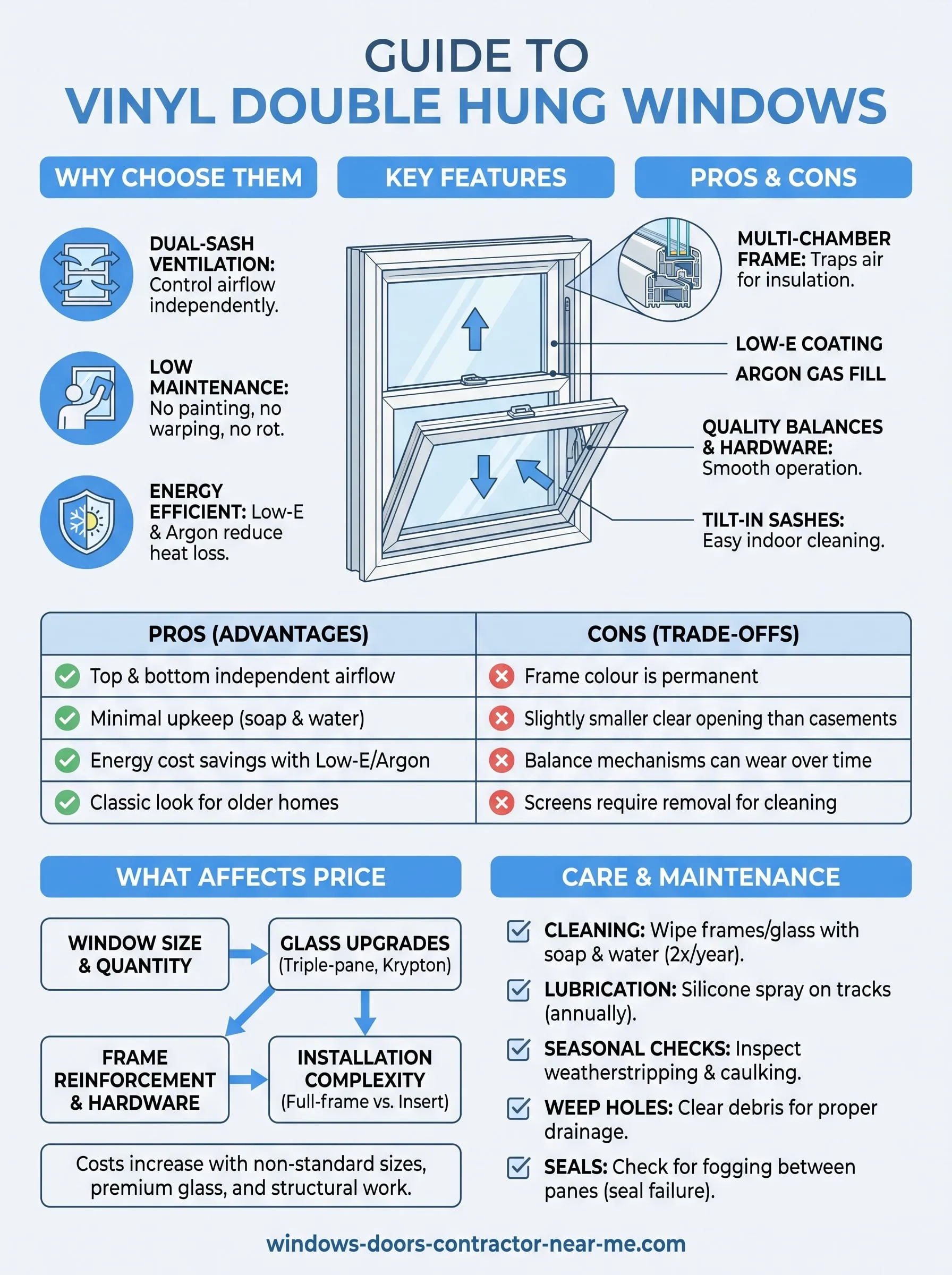 double hung window vinyl infographic