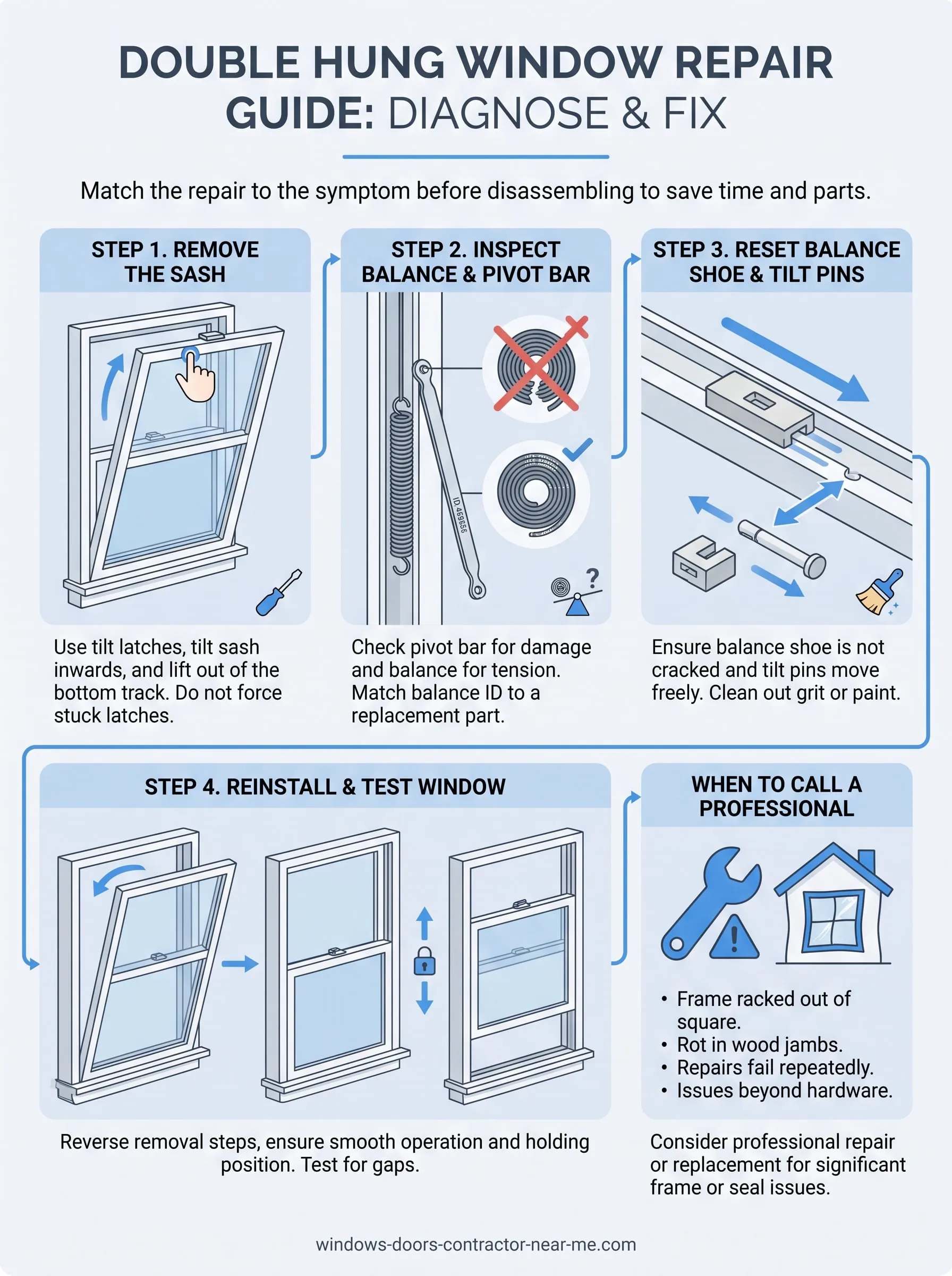 double hung windows repair infographic