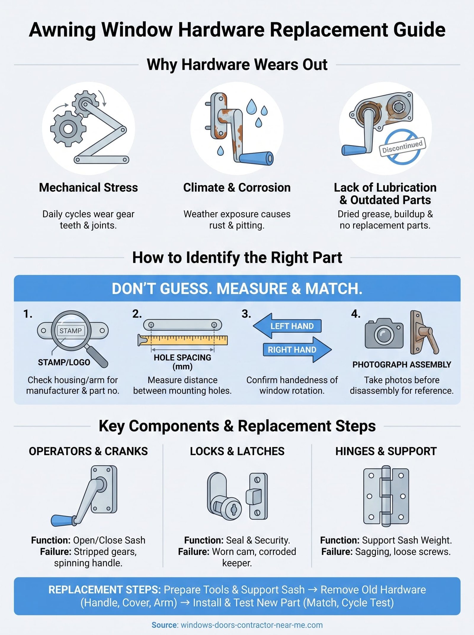 hardware for awning windows infographic