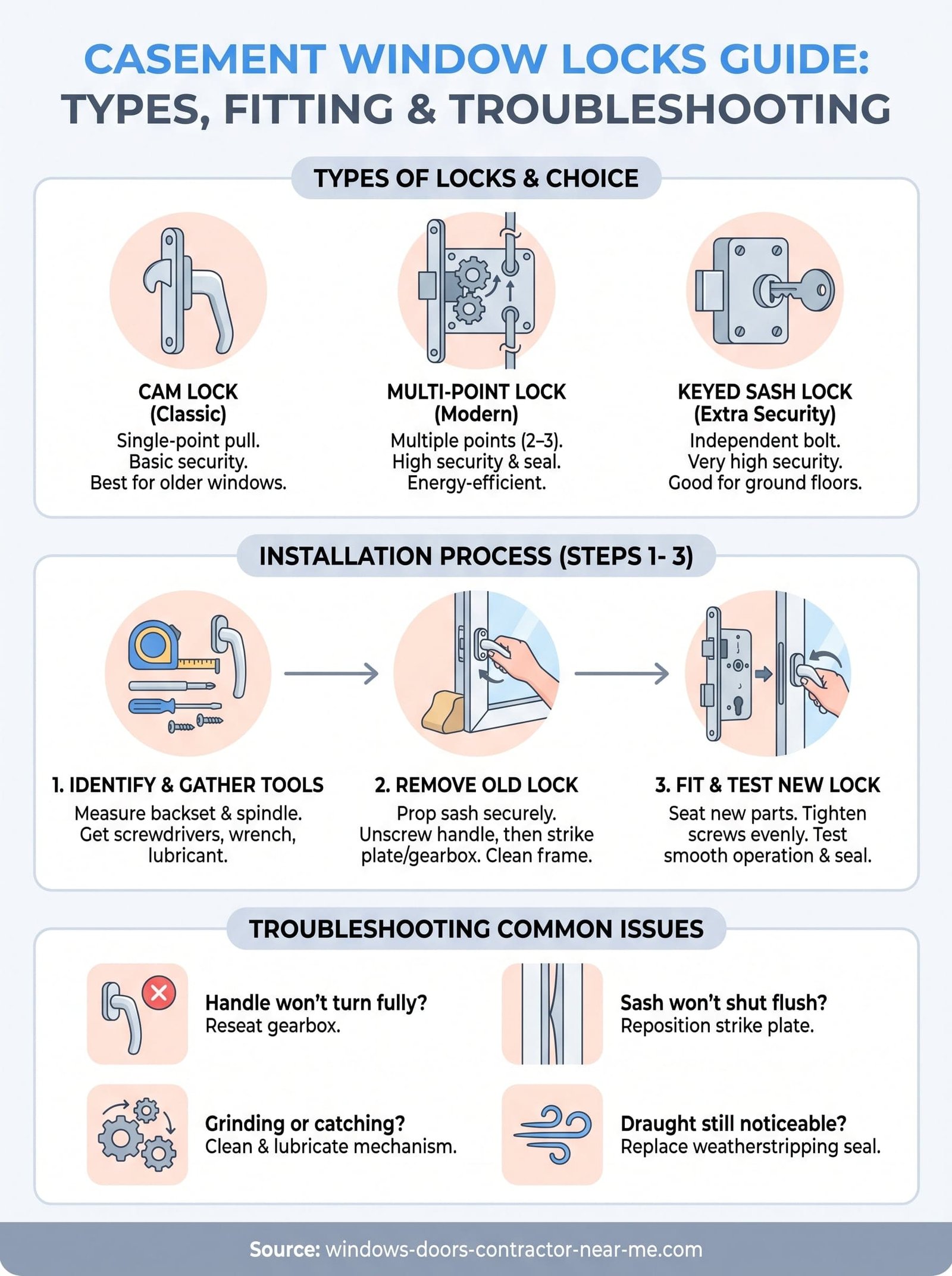 locks for casement windows infographic