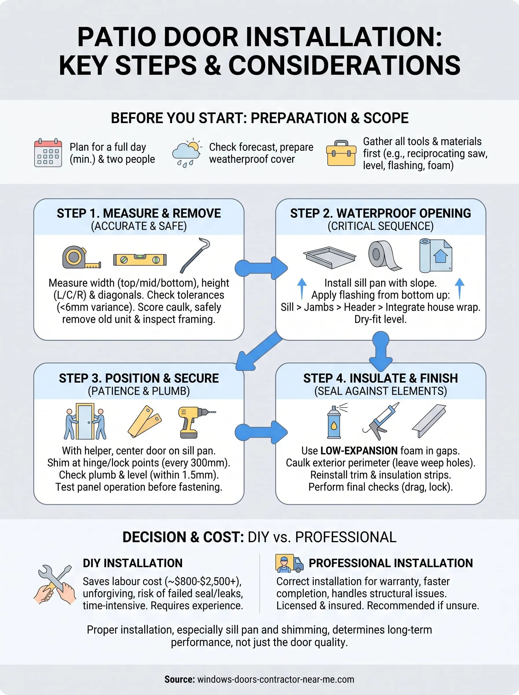 patio door installation infographic