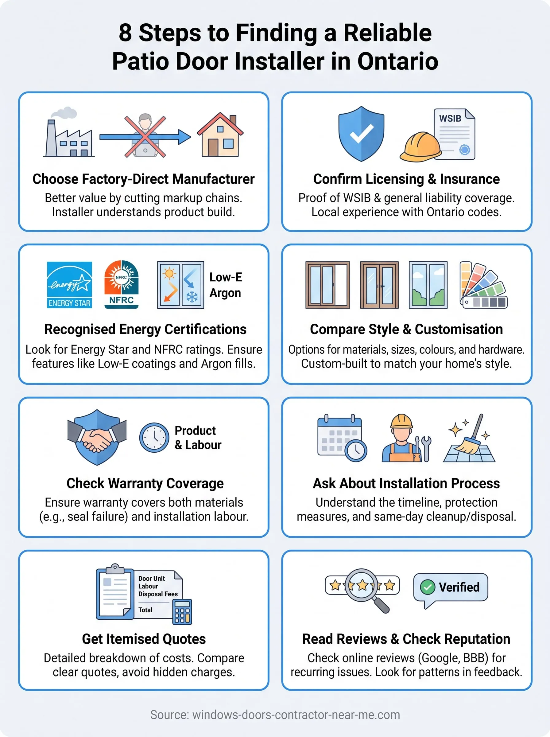 patio door installer infographic