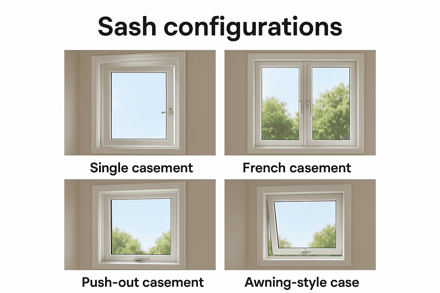 Sash configurations