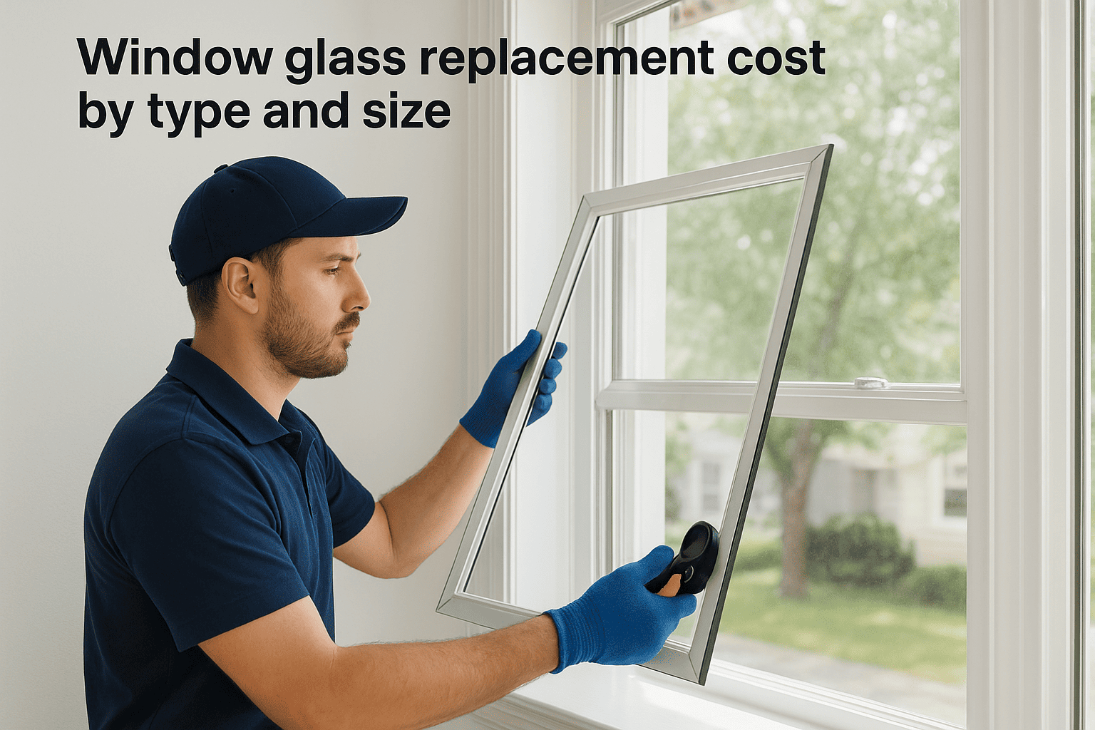 Window glass replacement cost by type and size